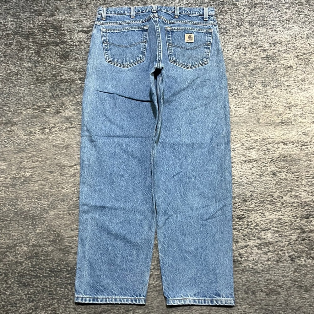 Vintage‎ Carhartt Jeans Mens 34x40 Blue Distressed Denim 90s Workwear